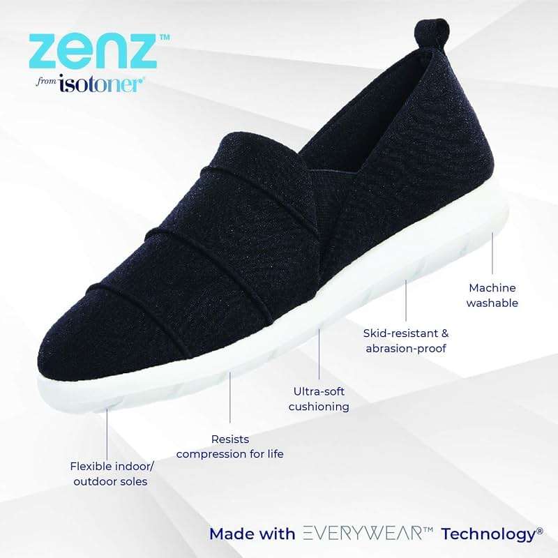 isotoner Zenz Women's Serenity Stretch Satin Slipper, Slip-On Shoe - Image 5