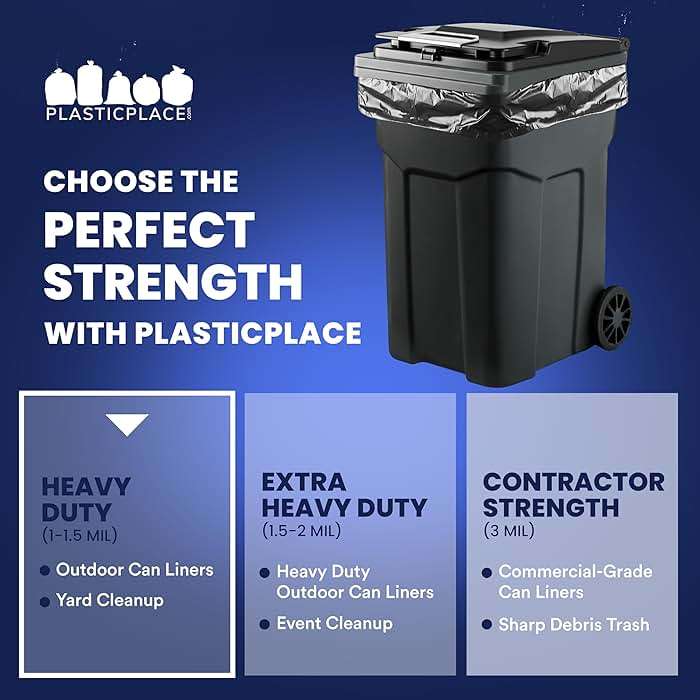 Plasticplace 64-65 Gallon Black Trash Bags, Heavy Duty Toter Can Liners, Tear & Leak-Proof, Industrial Strength, 25 Count, Large Garbage Bags for Kitchen & Commercial Use 1.2 Mil, 50" x 60" - Image 8