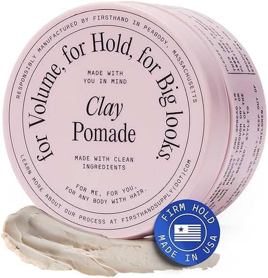 Firsthand Supply Hair Clay Pomade for Men & Women – Matte Clay Finish & Extra Strong Hold – Non-Greasy, Water-Based Organic Pomade – Easy to Restyle – Ideal for Short to Medium Hair Length – 3oz - Product Image