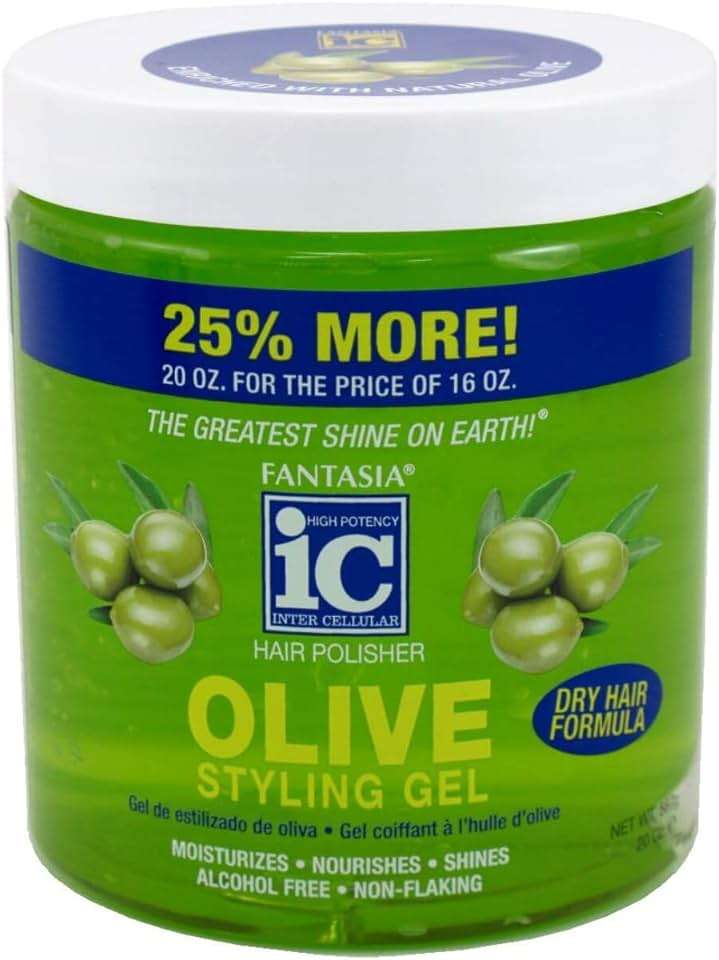 Fantasia Gel Bonus Olive Oil Dry Hair Formula Styling Gel, 20 Ounce - Image 1