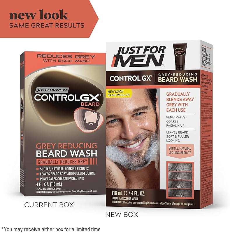 Just for Men Control GX Grey Reducing Beard Wash with Keratin, 4 Fl Oz (Packaging May Vary) - 6 Pack - Image 5