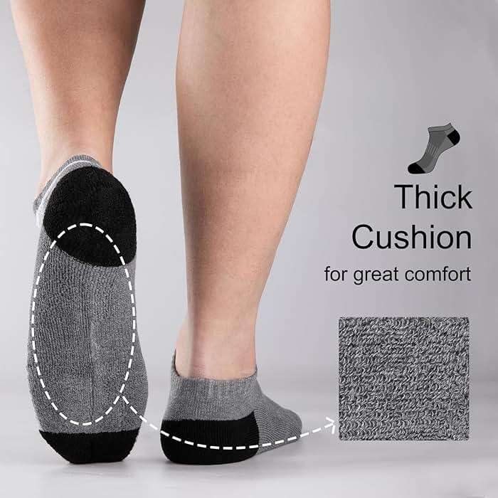 COOVAN 10 Pairs Mens Cushion Ankle Socks Men 10 Pack Low Cut Comfort Breathable Casual Socks - Image 5