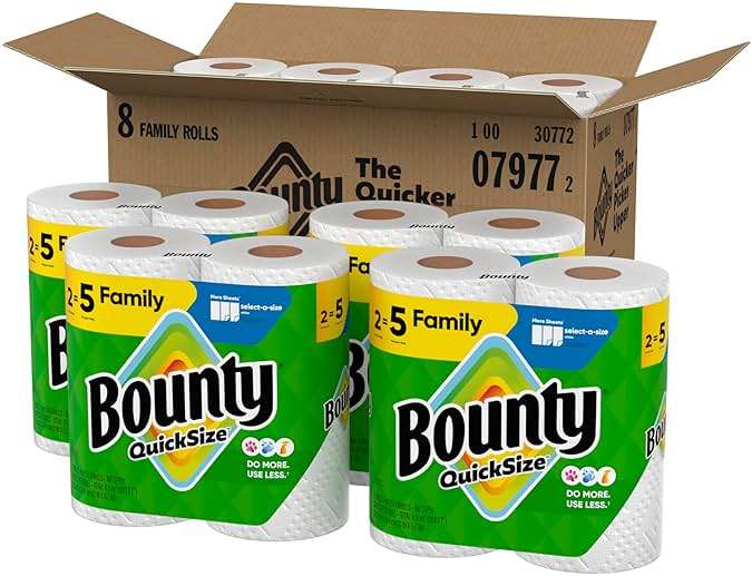 Bounty Quick Size Paper Towels, White, 8 Family Rolls - Image 10