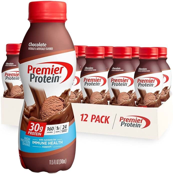 Premier Protein Shake, Chocolate, 30g Protein, No Added Sugar, 24 Vitamins & Minerals to Support Immune Health, 11.5 fl oz, 12 Pack (Packaging May Vary) - Product Image