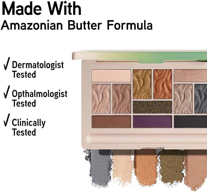 Physicians Formula Murumuru Butter Eyeshadow, 12-Shade Ultra-Creamy Palette with Murumuru & Tucuma Butters, Silky Soft Blendable Formula – Sultry Nights - Image 6