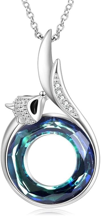 AOBOCO Sterling Silver Fox Tail Pendant Necklace Embellished With Crystals From Austria, Fine Jewelry Gifts for Fox Lovers and Women - Product Image