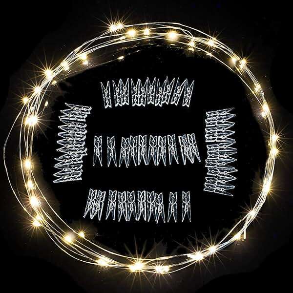 LECLSTAR Photo Clip String Lights 17Ft - 50 LED Fairy String Lights with 50 Clear Clips for Hanging Pictures, Photo String Lights with Clips - Perfect Dorm Bedroom Wall Decor Wedding Decorations - Image 4