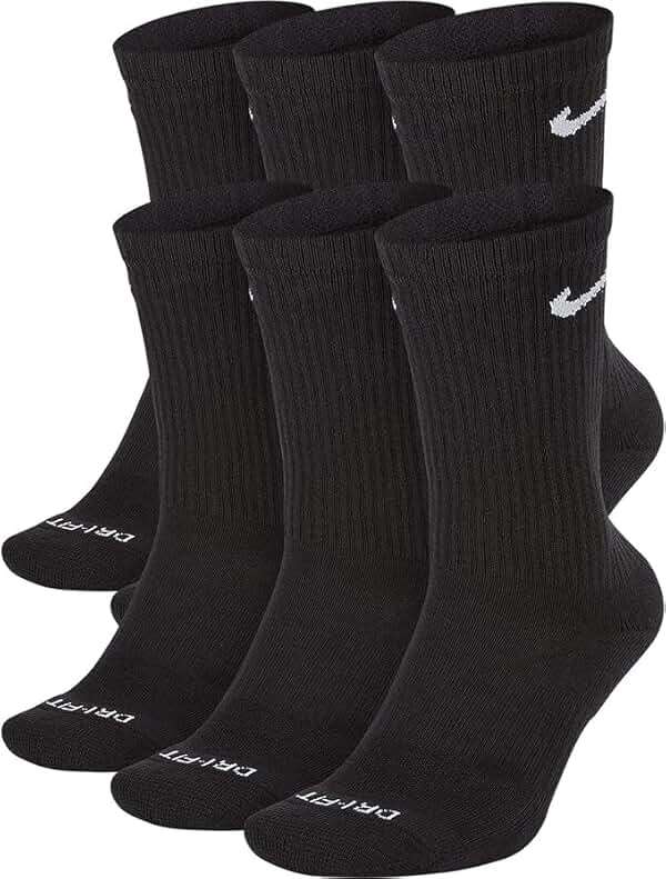 Nike Training Cotton Cushioned Crew Socks 6 Pack 8-12 - Image 1