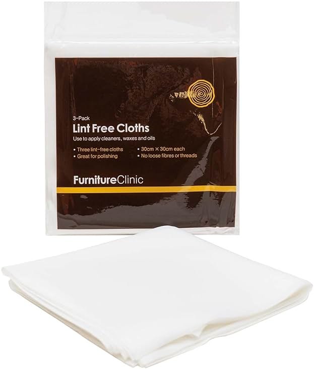 Furniture Clinic Lint Free Cotton Cloths | Eco-Friendly and Reusable Multi-Purpose Application Rags | for Furniture, Home, Office, Oiling and Waxing | Hypoallergenic | Quick-Drying | 3 Pack - Product Image