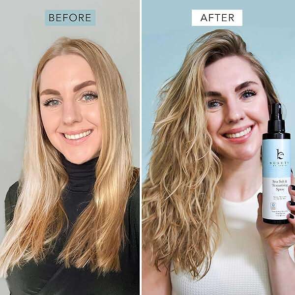 Beauty by Earth Sea Salt Spray - Aloe-Enhanced Beach Waves without Dryness, Texture & Volume Spray for All Hair Types, USA Made with Organic Ingredients, Ocean Waves Scent 6oz - Image 2