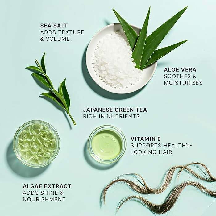 Beauty by Earth Sea Salt Spray - Aloe-Enhanced Beach Waves without Dryness, Texture & Volume Spray for All Hair Types, USA Made with Organic Ingredients, Ocean Waves Scent 6oz - Image 6