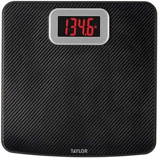 Taylor Digital Bathroom Scale, Body Weight Scale 400 LB Capacity, Carbon Fiber Anti-Slip Mat, 11.8 x 11.8 Inch Platform, Black - Product Image