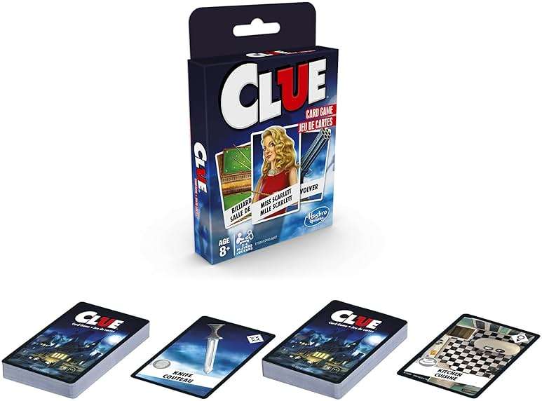 Hasbro Gaming Clue Card Game, 3-4 Player Strategy Game, Fun Summer Activities, Vacation Travel Essentials, Ages 8+ - Image 2