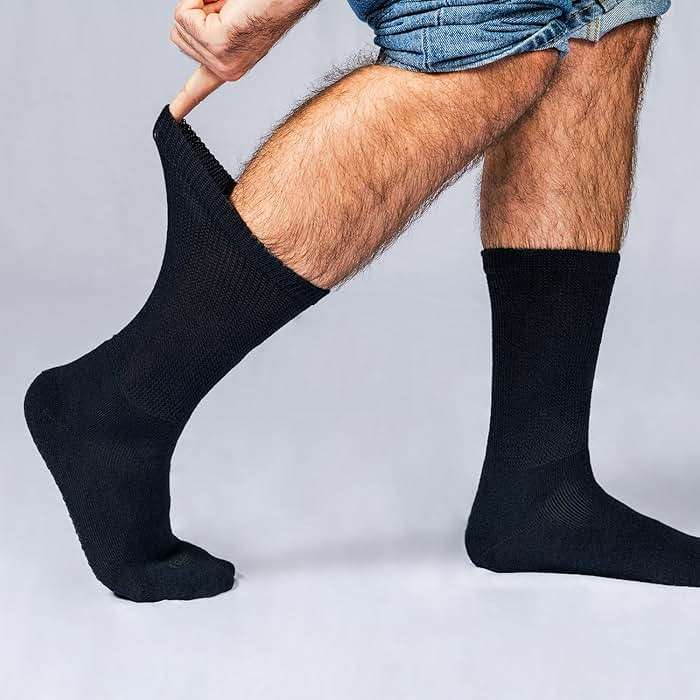 Doctor's Choice Diabetic Socks for Men, Seamless Socks with Non Binding Top, 4 Pairs, Large 9-12 & X-Large 13-15 - Image 2