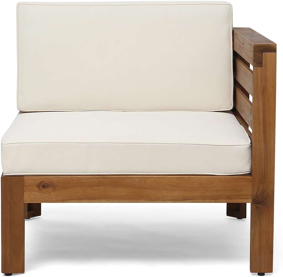 Christopher Knight Home Alice Outdoor 5 Piece Acacia Wood Sofa Set, Teak Finish, Beige - Image 7
