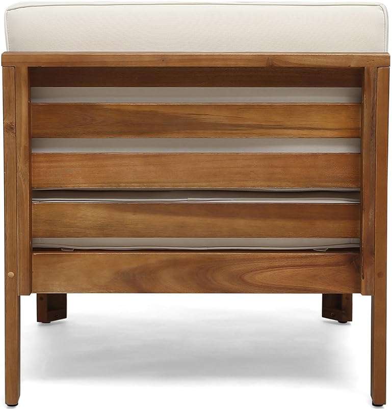 Christopher Knight Home Alice Outdoor 5 Piece Acacia Wood Sofa Set, Teak Finish, Beige - Image 10