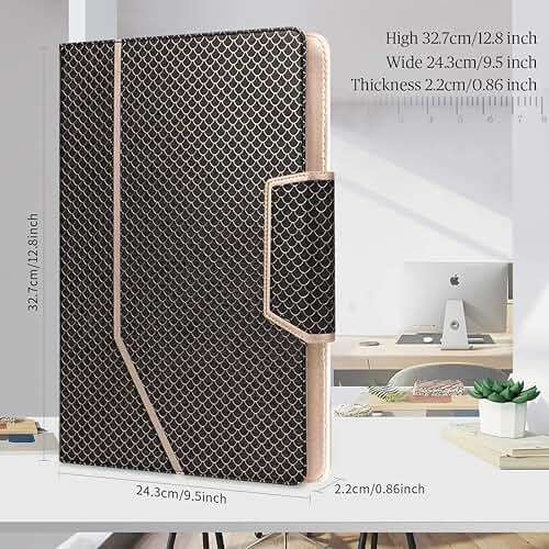 Toplive Business Padfolio, Executive Conference Folder with Document Sleeve, Letter/A4 Size Clipboard, Business Card Holders, Men's & Women's Mermaid Black - Image 3