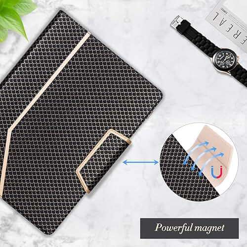 Toplive Business Padfolio, Executive Conference Folder with Document Sleeve, Letter/A4 Size Clipboard, Business Card Holders, Men's & Women's Mermaid Black - Image 5