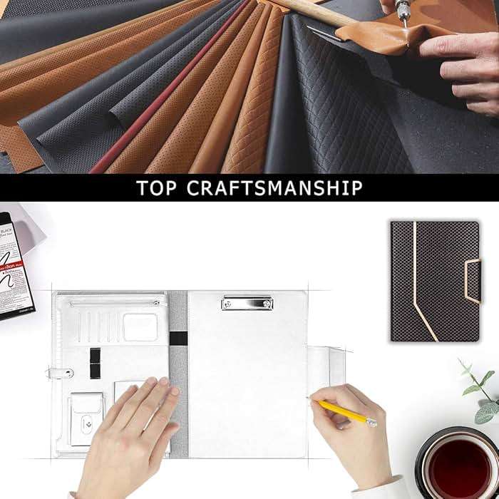 Toplive Business Padfolio, Executive Conference Folder with Document Sleeve, Letter/A4 Size Clipboard, Business Card Holders, Men's & Women's Mermaid Black - Image 7