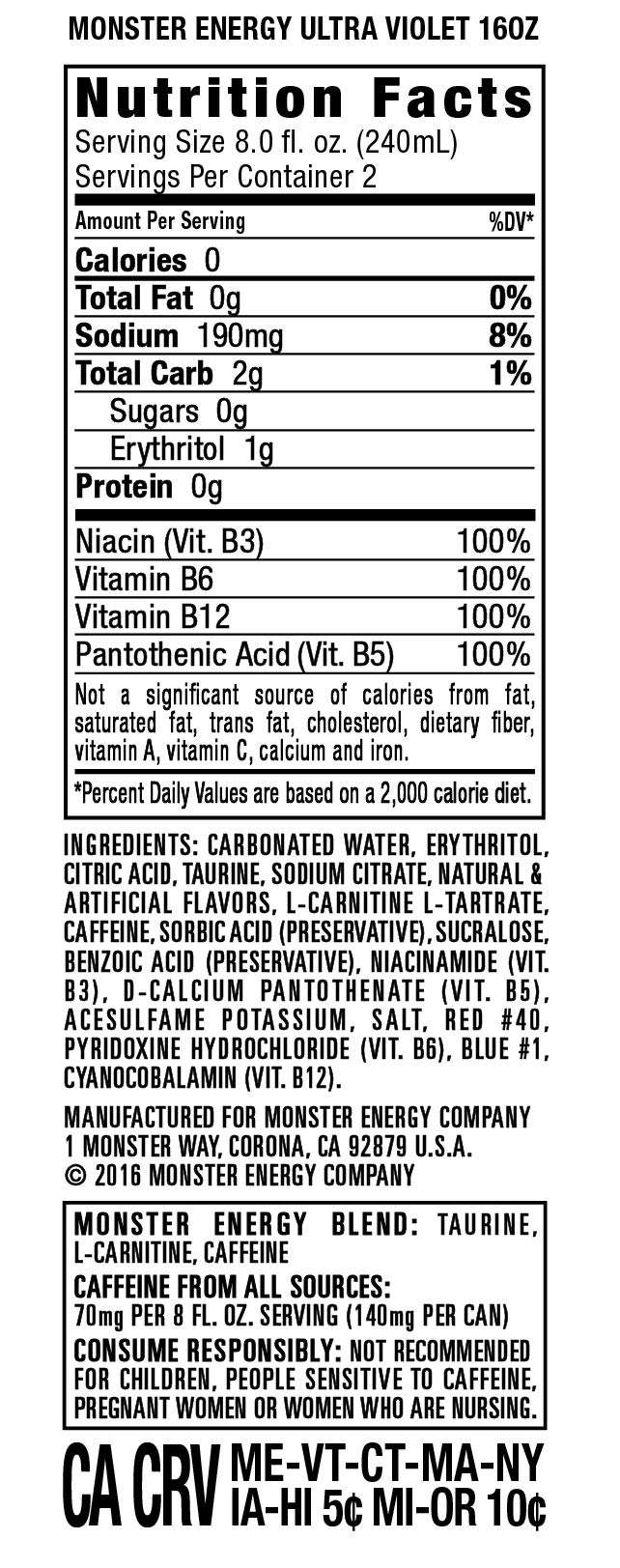 Monster Energy Ulta Violet, 16oz - Image 4