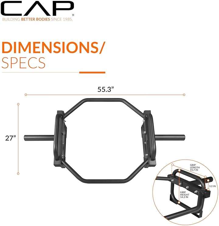 CAP Barbell Olympic Trap Bar and Shrug Bar for Deadlifts - Image 4