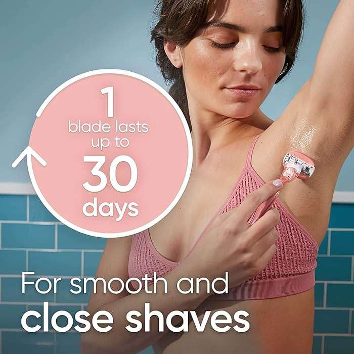 Gillette Venus ComfortGlide White Tea Women's Razor 1 Handle + 4 Blade Refills - Image 7