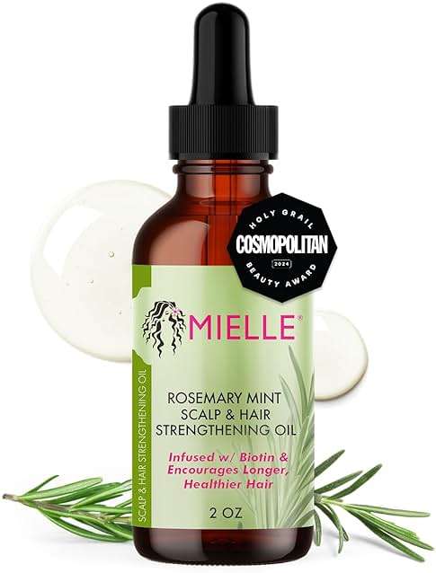 Mielle Organics Rosemary & Mint Hair Oil - Strengthening Biotin Oil Infused Frizzy & Damaged Hair Care - Split Ends & Dry Scalp Treatment to Support Longer, Healthier Strands, 2 Ounce - Image 1