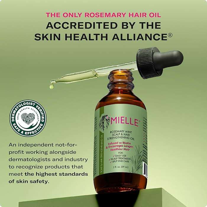 Mielle Organics Rosemary & Mint Hair Oil - Strengthening Biotin Oil Infused Frizzy & Damaged Hair Care - Split Ends & Dry Scalp Treatment to Support Longer, Healthier Strands, 2 Ounce - Image 6