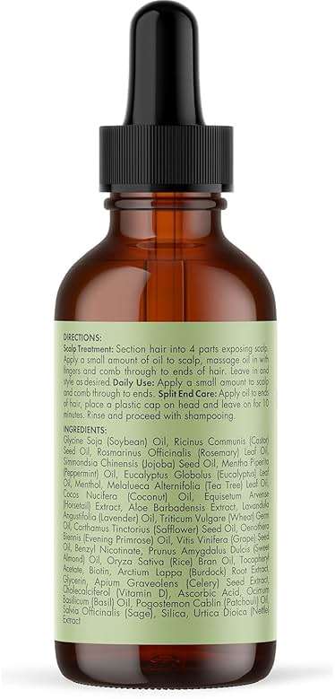 Mielle Organics Rosemary & Mint Hair Oil - Strengthening Biotin Oil Infused Frizzy & Damaged Hair Care - Split Ends & Dry Scalp Treatment to Support Longer, Healthier Strands, 2 Ounce - Image 8