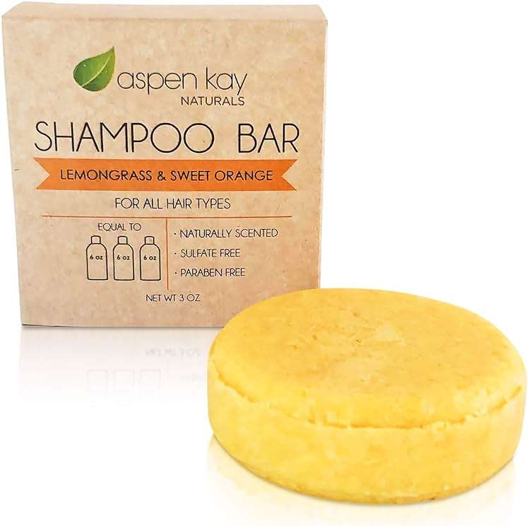 Aspen Kay Naturals Moroccan Argan Oil Shampoo Bar, Organic, Vegan, Volumizing Shampoo for Curly or Straight Hair. Citrus Scent, Paraben & Sulfate Free, Made in USA - 3 oz. - Image 1