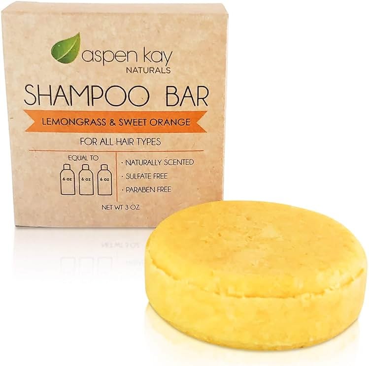 Aspen Kay Naturals Moroccan Argan Oil Shampoo Bar, Organic, Vegan, Volumizing Shampoo for Curly or Straight Hair. Citrus Scent, Paraben & Sulfate Free, Made in USA - 3 oz. - Product Image