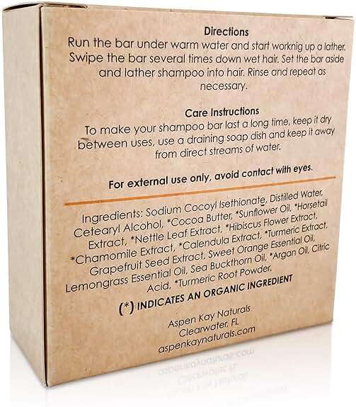 Aspen Kay Naturals Moroccan Argan Oil Shampoo Bar, Organic, Vegan, Volumizing Shampoo for Curly or Straight Hair. Citrus Scent, Paraben & Sulfate Free, Made in USA - 3 oz. - Image 3