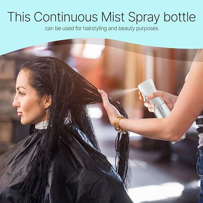 BeautifyBeauties Spray Bottle For Hair – Continuous Mister Spray Bottle for Hairstyling, Cleaning, Plants, Pets, Barbers, Salons, Essential Oil Scents (Clear, 16.9oz/500ml) 11" H x 2.6" L - Image 4