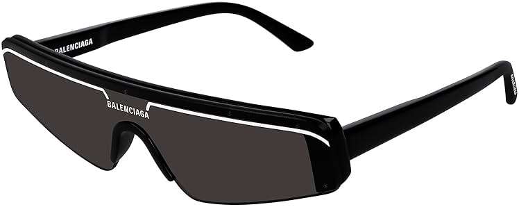 Balenciaga Gray Shield Unisex Sunglasses BB0003S 001 99 - Image 1
