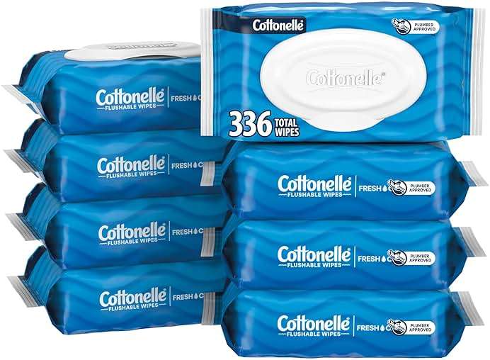 Cottonelle Fresh Feel Flushable Wet Wipes, Adult Wet Wipes, 8 Flip-Top Packs, 42 Wipes Per Pack (336 Total Wipes), Packaging May Vary - Image 1