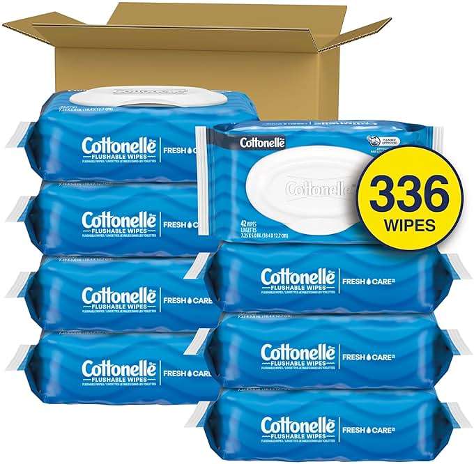 Cottonelle Fresh Feel Flushable Wet Wipes, Adult Wet Wipes, 8 Flip-Top Packs, 42 Wipes Per Pack (336 Total Wipes), Packaging May Vary - Image 2