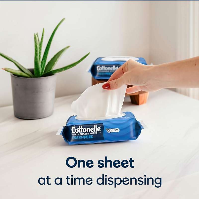 Cottonelle Fresh Feel Flushable Wet Wipes, Adult Wet Wipes, 8 Flip-Top Packs, 42 Wipes Per Pack (336 Total Wipes), Packaging May Vary - Image 9