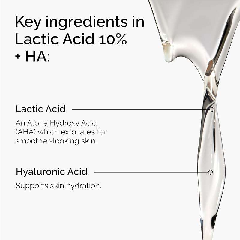 The Ordinary Lactic Acid 10% + Hyaluronic Acid 2%, High-Strength Exfoliating Serum for Smoother, Brighter Skin, 1 Fl Oz - Image 2