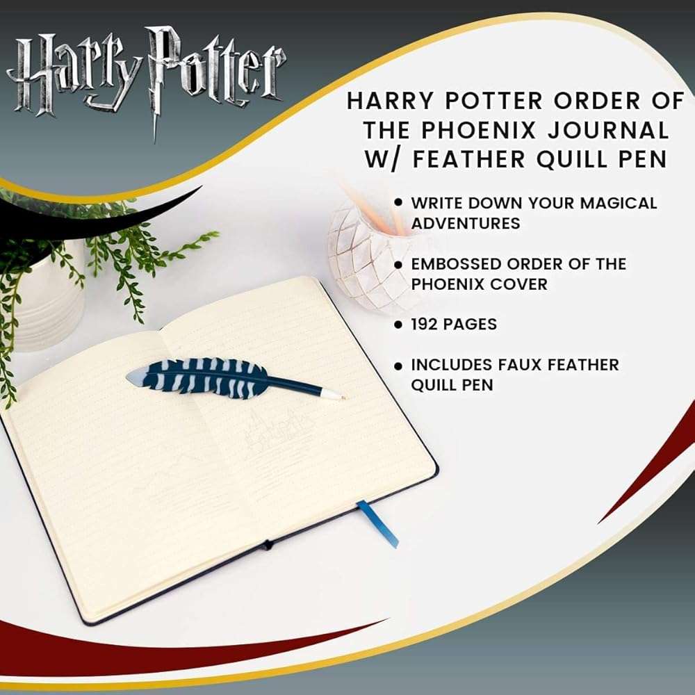 Harry Potter Order of the Phoenix Journal w/Feather Quill Pen - Image 7
