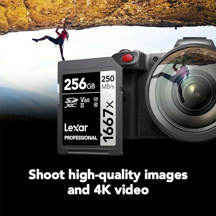 Lexar 256GB Professional 1667x SD Card, UHS-II, C10, U3, V60, Full HD, 4K, Up To 250MB/s Read SDXC Memory Card, for Professional Photographer, Videographer, Enthusiast (LSD256CBNA1667) - Image 4