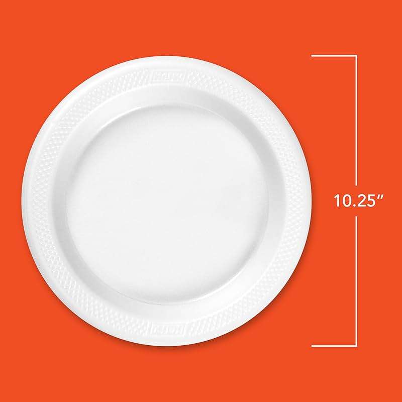 Hefty Deluxe Extra Strong & Deep Foam Plates, Round, White, 10.25 Inch, 21 Count - Image 2