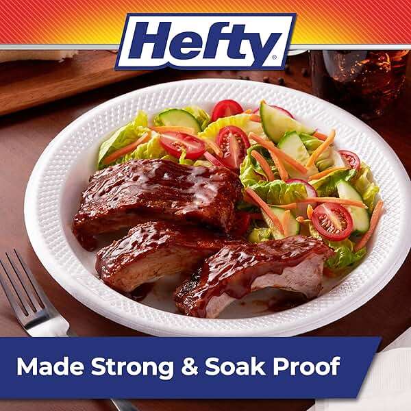 Hefty Deluxe Extra Strong & Deep Foam Plates, Round, White, 10.25 Inch, 21 Count - Image 3