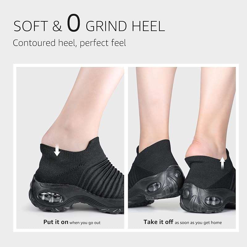 STQ Walking Shoes Women Slip on Sneakers Non Slip Work Arch Support Tennis Plantar Fasciitis Orthopedic Breathable Mesh Comfortable Ladies Nursing - Image 6