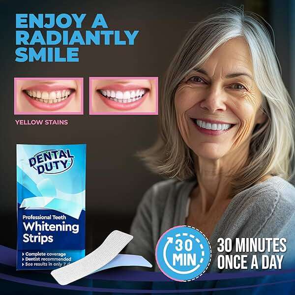 Dental Duty Teeth Whitening Strips – 28 Strips (14 Treatments) – Gentle Carbamide Peroxide Whitening – Removes Coffee, Tea & Wine Stains – Enamel Safe - Image 3