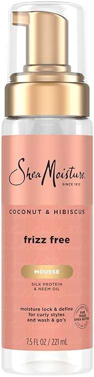 SheaMoisture Curl Mousse for Curly Hair, Coconut & Hibiscus Styling Mousse for Frizz Control & Volume, with Shea Butter, 7.5 oz - Image 1