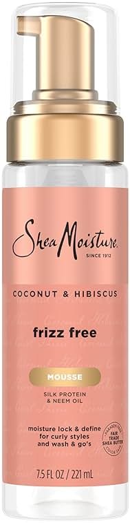 SheaMoisture Curl Mousse for Curly Hair, Coconut & Hibiscus Styling Mousse for Frizz Control & Volume, with Shea Butter, 7.5 oz - Product Image