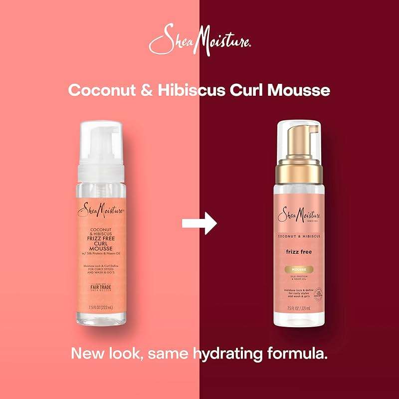 SheaMoisture Curl Mousse for Curly Hair, Coconut & Hibiscus Styling Mousse for Frizz Control & Volume, with Shea Butter, 7.5 oz - Image 3