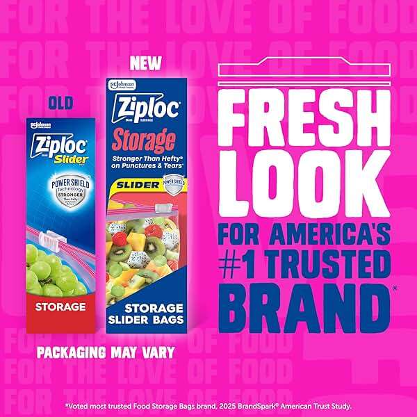 Ziploc Gallon Food Storage Slider Bags, Power Shield Technology for More Durability, 104 Bags Total - Image 2