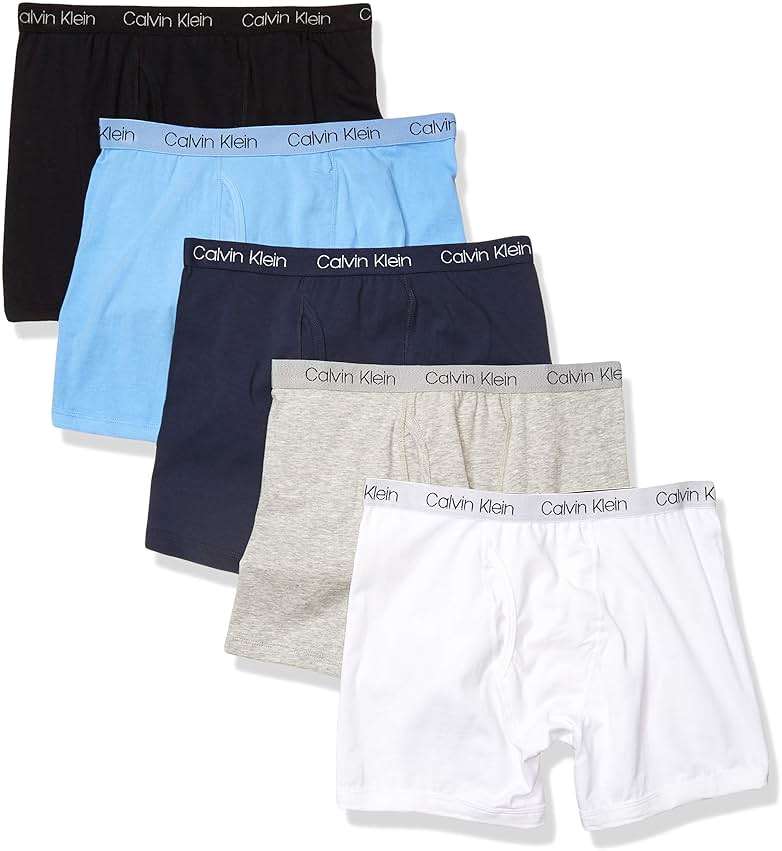Calvin Klein Kids Boys' Modern Cotton Boxer Brief Underwear 5-Pack - Image 1