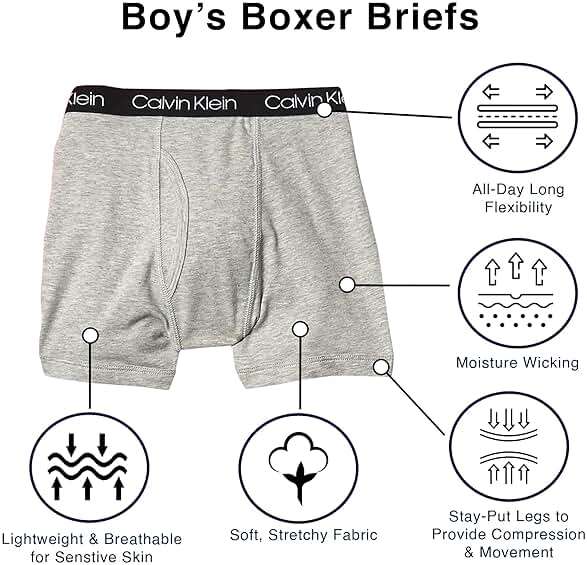 Calvin Klein Kids Boys' Modern Cotton Boxer Brief Underwear 5-Pack - Image 3